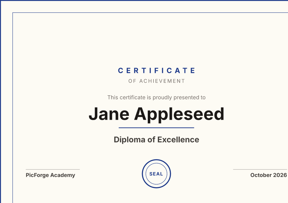 Academic Seal certificate maker example