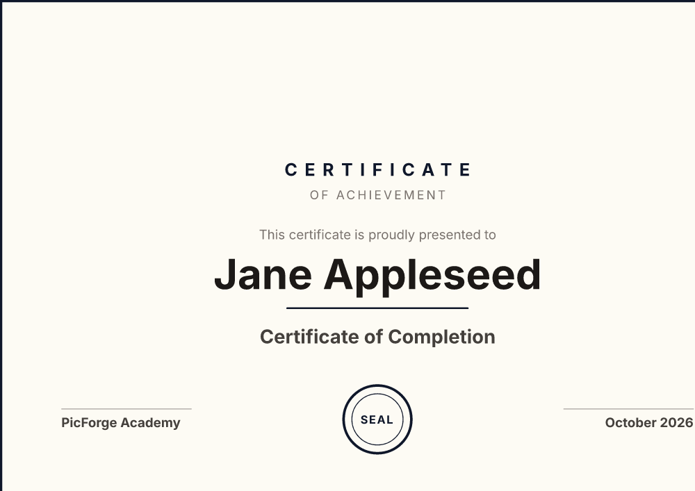 Modern Minimal certificate maker example