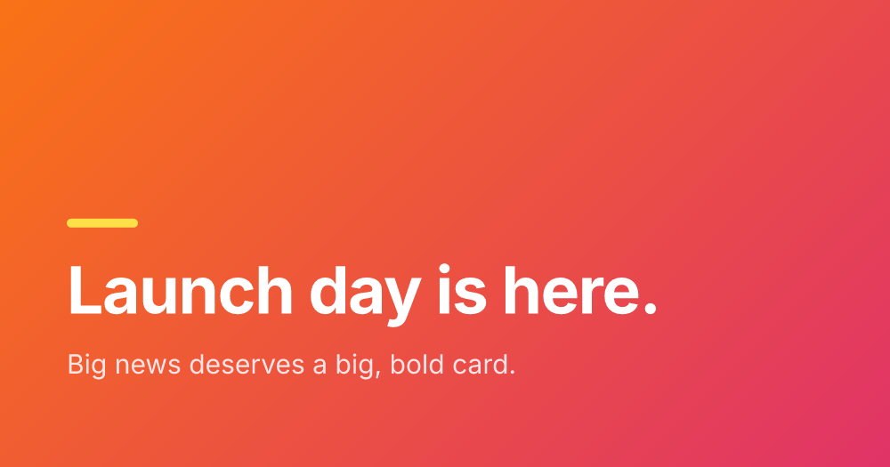 Gradient Bold og image generator example — 1200 × 630 px · PNG & SVG